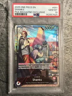 PSA 10 One Piece Shanks English Promo PSA Magazine Card - Image 1