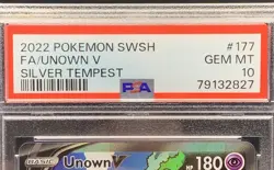 Unown V 177/195 PSA 10 Gem Mint Alt Art - 2022 Pokemon TCG Silver Tempest - Image 3