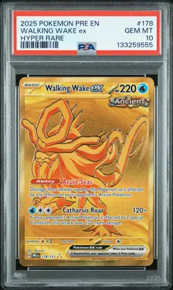 2025 POKEMON PRE EN-PRISMATIC EVOLUTIONS HYPER RARE #178 WALKING WAKE EX PSA 10 - Image 1