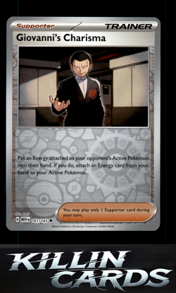 Reverse Holofoil Giovanni's Charisma - 161/165 161/165 Pokemon Uncommon SV: Scar - Image 1
