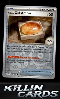 Reverse Holofoil Antique Old Amber 154/165 Pokemon Common SV: Scarlet & Violet 1 - Image 1