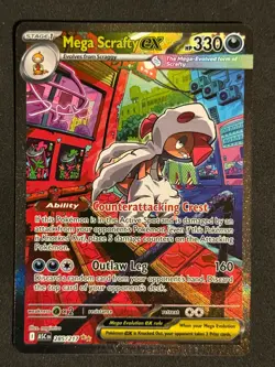 MEGA SCRAFTY EX 285/217 SPECIAL ILLUSTRATION RARE ASCENDED HEROES POKEMON NM/M - Image 1
