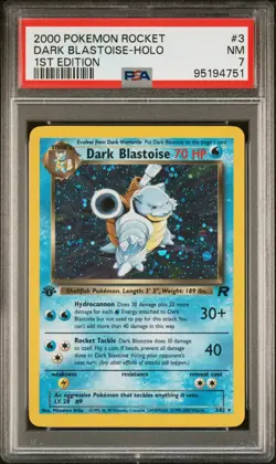 DARK BLASTOISE 1ST EDITION HOLO 3/82 TEAM ROCKET POKEMON TCG PSA 7 NM - Image 1