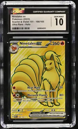 Ninetales EX 186/165 Ultra Rare Holo Pokemon CGC 10 Gem Mint - Image 1