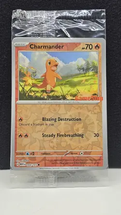 Pokemon 151 Charmander Gamestop Stamped Reverse Holo Promo 004/165 Sealed - Image 1