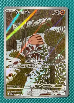 Pokemon TCG Swinub 165/159 SV09: Journey Together Illustration Rare Holo NM - Image 1