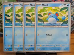 Pokemon TCG Stellar Crown Marill 033/142 x4 Playset - Image 1