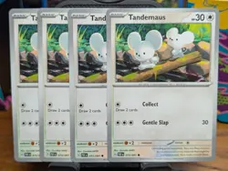 Pokemon TCG Paldean Fates Tandemaus 073/091 x4 Playset - Image 1