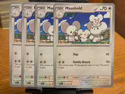 Pokemon TCG Paldean Fates Maushold 074/091 x4 Playset - Image 1