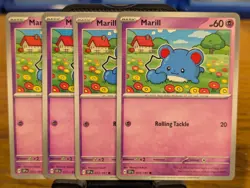 Pokemon TCG Surging Sparks Marill 073/191 x4 Playset - Image 1
