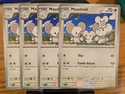 Pokemon TCG Scarlet & Violet Base Maushold 161/198 x4 Playset - Image 1
