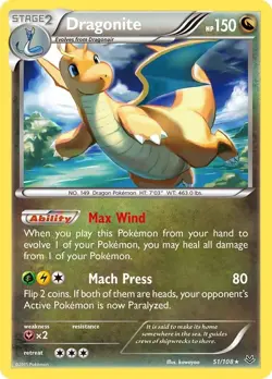 Dragonite 51/108 Rare CGC 9.5 - Pokemon 2015 XY Roaring Skies Mint+ - Image 3