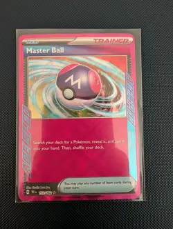 Pokemon Card Master Ball Holo Ace Spec Pink Star Temporal Forces 153/162 - Image 1