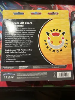 Pokemon Day 2026 30th Anniversary Pikachu Promo Card W/ Coin Sealed Box - Image 2
