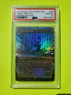 Three Tree City - Borderless FOIL - Bloomburrow MTG - PSA 10 - Image 1
