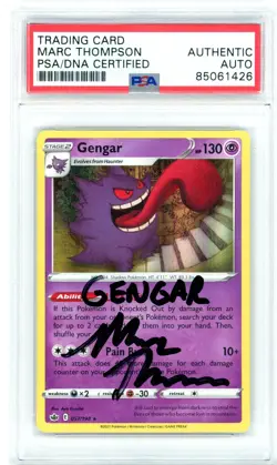 PSA Signed Marc Thompson Pokemon TCG Gengar 057/198 Swsh06: Chilling Reign Holo - Image 1