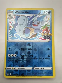 Pokemon TCG Wartortle 016/078 Uncommon Pokemon GO Reverse Holo English - Image 1