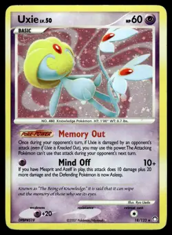 Uxie 18/123 Mysterious Treasures Rare Holo Pokemon - Image 1