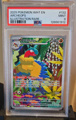 ARCHEOPS 132 POKEMON WHITE FLARE 2025 ILLUSTRATION RARE PSA 9 - Image 1