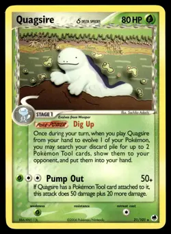 Quagsire 21/101 Dragon Frontiers Rare Pokemon - Image 1