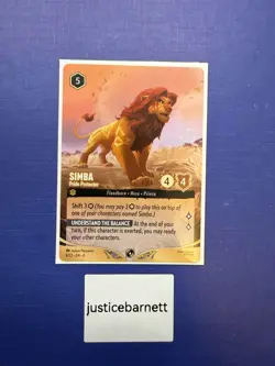 Simba - Pride Protector DLC Non-foil Challenge Promo Disney Lorcana 8/C2 - Image 1