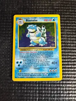 Pokemon TCG Blastoise Base Set 2/102 Holo Unlimited Holo Rare Card LP Vintage- - Image 1