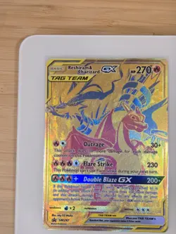 Pokemon Reshiram & Charizard / Pikachu & Zekrom GX Tag Team Gold Promo Card Set - Image 4