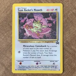 Pokemon Team Rocket's Meowth Black Star Promo 18 Wotc Eng Card - Image 1