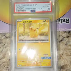 Pokemon Pikachu 242/SV-P Japanese Promo Illustration Contest 2024 PSA 10 - Image 1