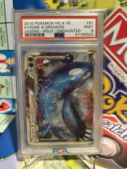 Kyogre & Groudon 87/90 Legend PSA 9 MINT Pokemon Card TCG Graded Undaunted Top - Image 1