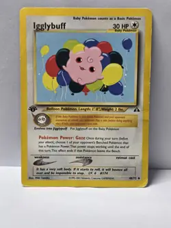 Pokemon TCG Neo Discovery Igglybuff 40/75 1st Edition MP - Image 1