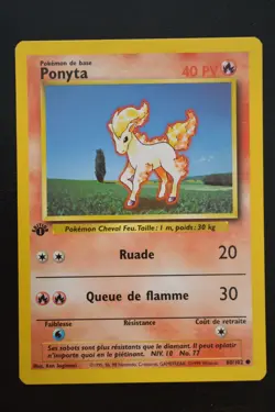 Pokemon TCG PONYTA 1ST EDITION FRENCH PONITA Base Set 60/102 NM - Image 1