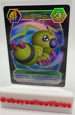 Wormmon DT-89 Rookie D-Tector Series 3 Card Digimon Bandai 2002 FOIL Holo - Image 1