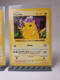 Pokemon Pikachu Card Lot x2 Yellow Cheeks Shadowless 58/102 Base Set Mint - Image 3