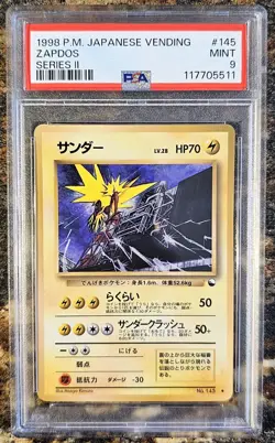 1998 Pokemon Japanese ZAPDOS 145 Vending Series 2 PSA 9 MINT - Image 1