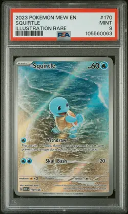 Pokemon PSA 9 2023 SV 151 Squirtle Illustration Rare Holo 170/165 - Image 1