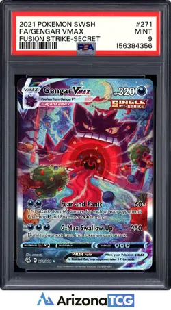 Pokemon 2021 Gengar VMAX 271/264 Alt Art Secret Rare Fusion Strike PSA 9 - Image 1