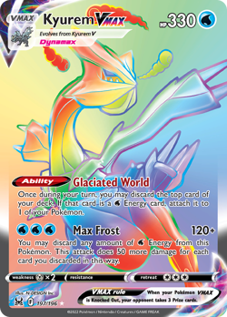Kyurem VMAX 197/196 Rainbow Rare Lost Origin Pokemon NM/M - Image 4