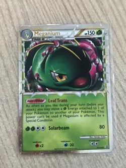 Meganium (Prime) HGSS08 Hgss Holo Lp Condition Black Star Promo Pokemon Heater - Image 1