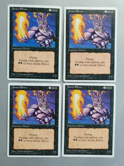 Junun Efreet x4 playset, MTG Fourth Ed. (1995), Uncommon Black Creature VNM - Image 1