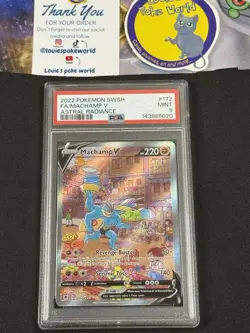 Pokemon Astral Radiance Machamp V Ultra Rare Full Art Holo 172/189 - PSA 9 - Image 1