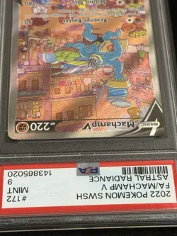 Pokemon Astral Radiance Machamp V Ultra Rare Full Art Holo 172/189 - PSA 9 - Image 3