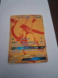 Pokemon TCG Tapu Bulu GX Hidden Fates Holo Gold Secret Rare Card SV91/SV94 - Image 1