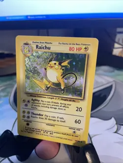 Pokemon TCG Raichu Base Set Holo Rare Card 14/102 Hp 80 - Image 3
