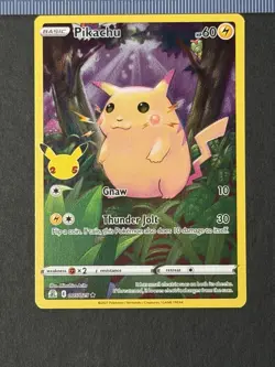 Pokemon TCG Pikachu 005/025 Holo 25th Anniversary Celebrations NM - Image 1