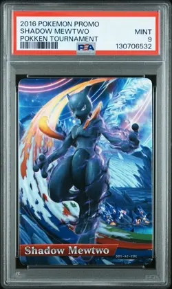 Pokemon SHADOW MEWTWO POKKEN TOURNAMENT POKEMON PROMO CARD PSA 9 - Image 1