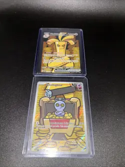 Gholdengo EX 252/182 and Gimmighoul 198/182 Sv04 Connecting Art Cards NM - Image 1