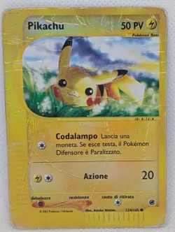 Pikachu 124/165 Expedition Base Set Reverse Holo Rare Pokemon TCG ITALIAN - Image 1