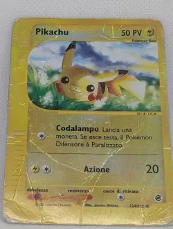 Pikachu 124/165 Expedition Base Set Reverse Holo Rare Pokemon TCG ITALIAN - Image 3
