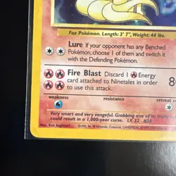 Ninetales Pokemon TCG Base Set 2 Holo Rare 13/130 80 HP English 1999 - Image 4